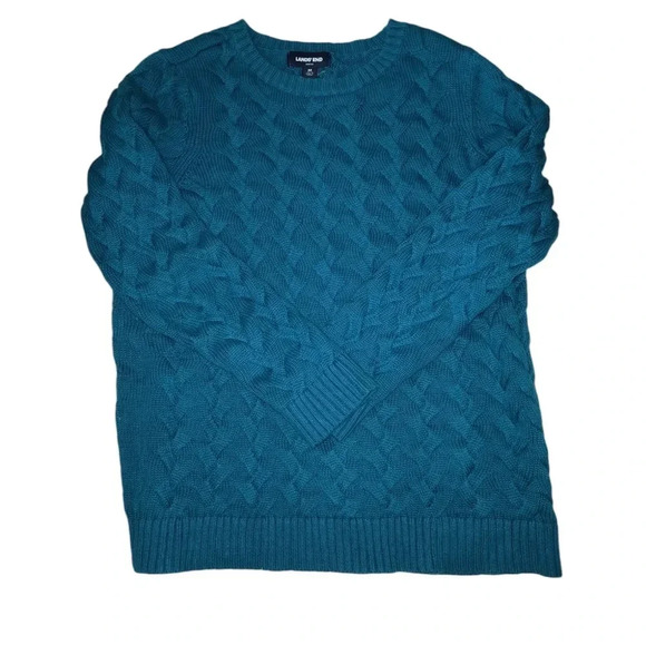 Lands' End Drifter Women's Preppy Academia Heavyweight Cable Knit Sweater, M - Picture 1 of 9